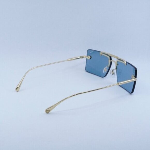 Versace VE2245 100280 Sunglasses Gold Rectangle Frame, Blue Lenses
